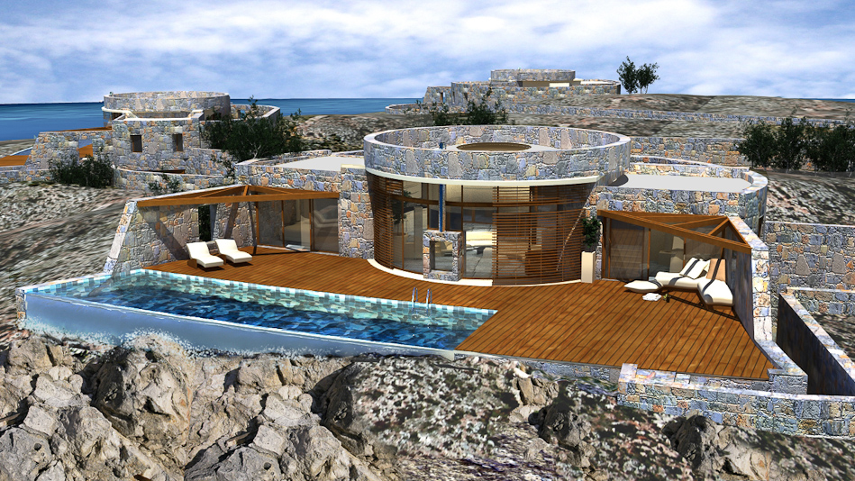 Built in natural stone from the plot, the architectural design and choice of materials will emphasise this unique location On the rocks.<br>(Keep cursor outside image, to let the image slideshow run)